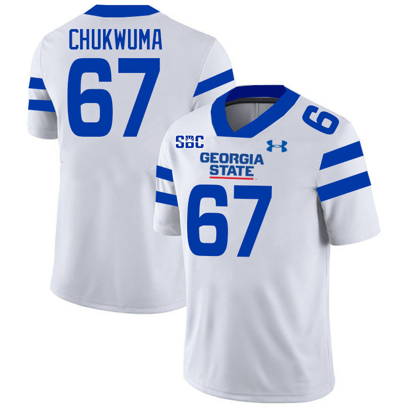 Georgia State Panthers #67 Ben Chukwuma College Football Jerseys Stitched-White